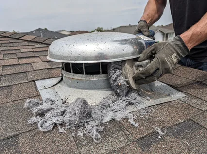 Cleaning Dryer Vent On Roof in Compton