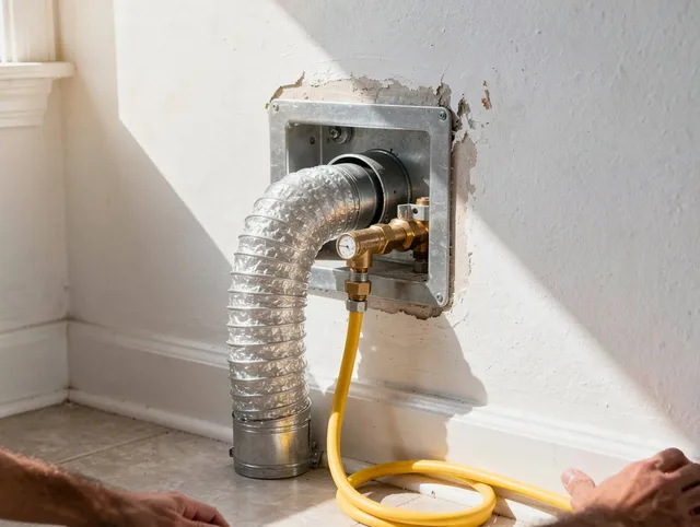 Compton Dryer Vent Cleaning certified technician performing specialized gas dryer vent cleaning in Compton